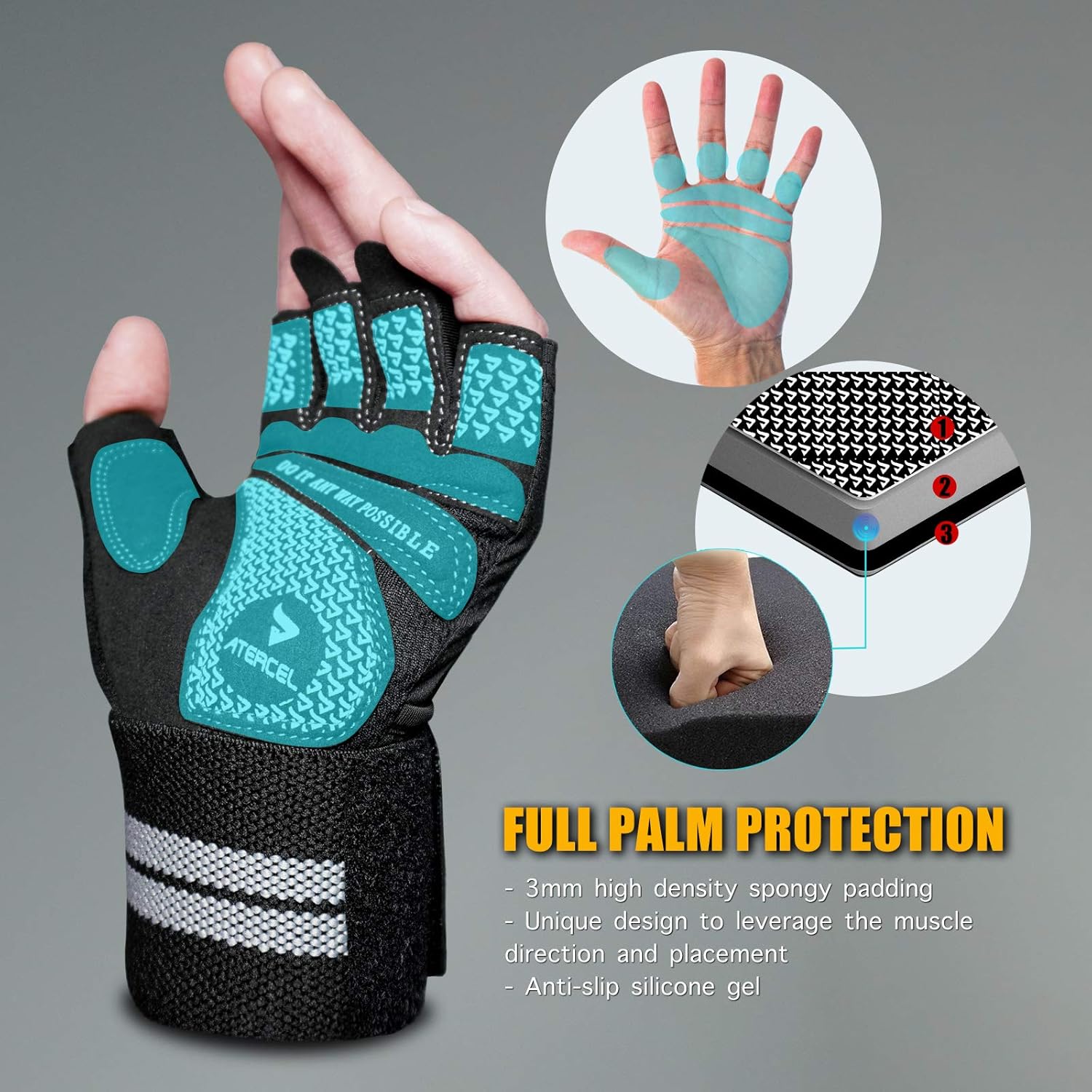 قفازات ATERCEL لرفع الأثقال، ق - مراجعة Weightlifting Gloves وسعره